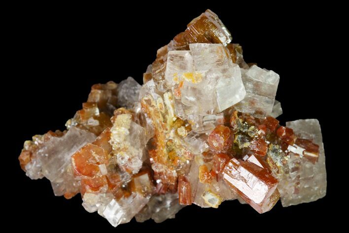 Vanadinite and Calcite Crystal Association - Apex Mine, Mexico #165333